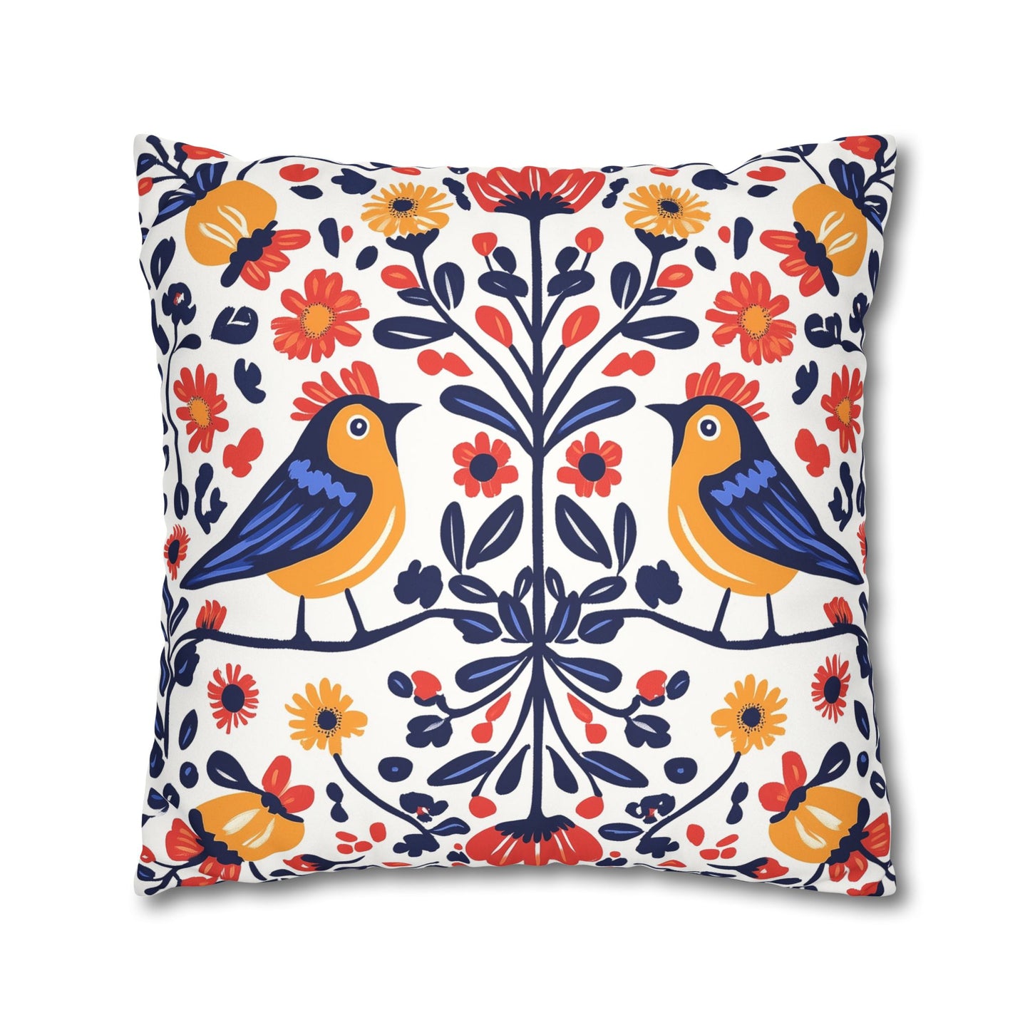 Mazovia: Wycinanki Polish Art Inspired Throw Pillow Cover