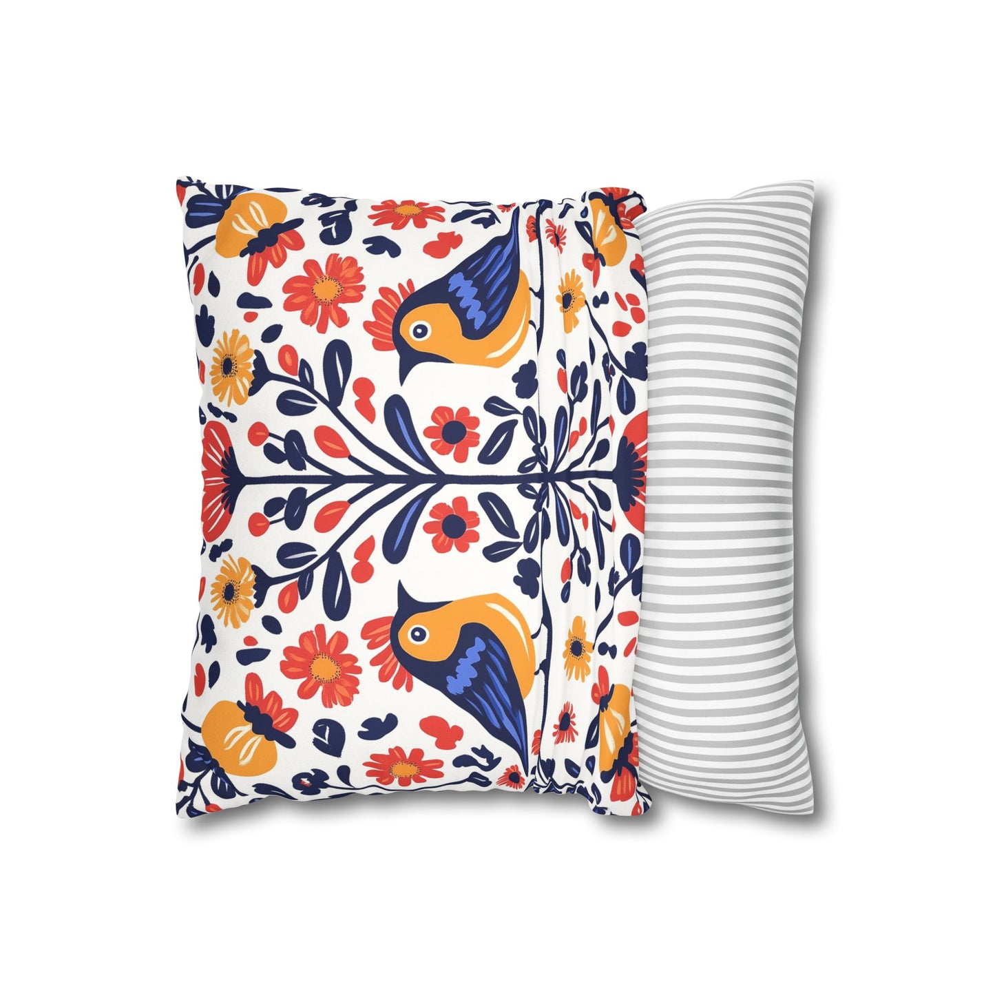 Mazovia: Wycinanki Polish Art Inspired Throw Pillow Cover
