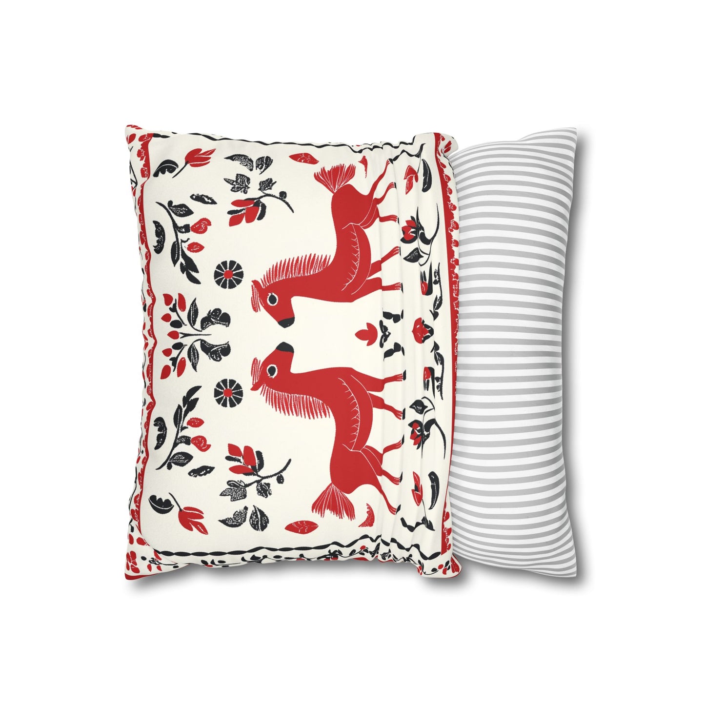 Rus: Russian Mezen Inspired Throw Pillow Cover