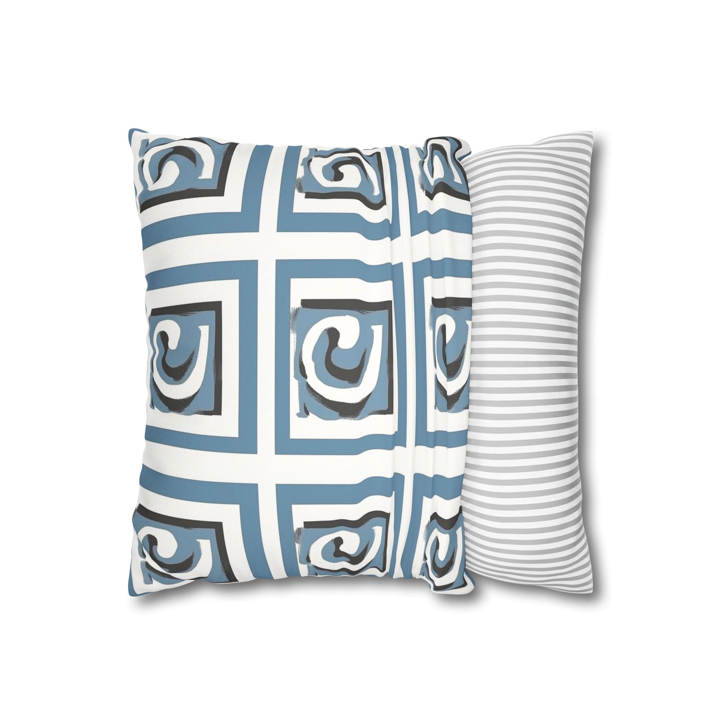 Labyrinth: Greek Meandros Inspired Throw Pillow Cover