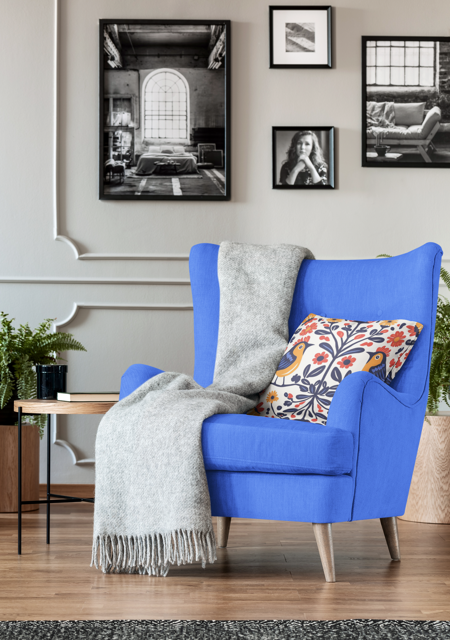 Mazovia: Wycinanki Polish Art Inspired Throw Pillow Cover