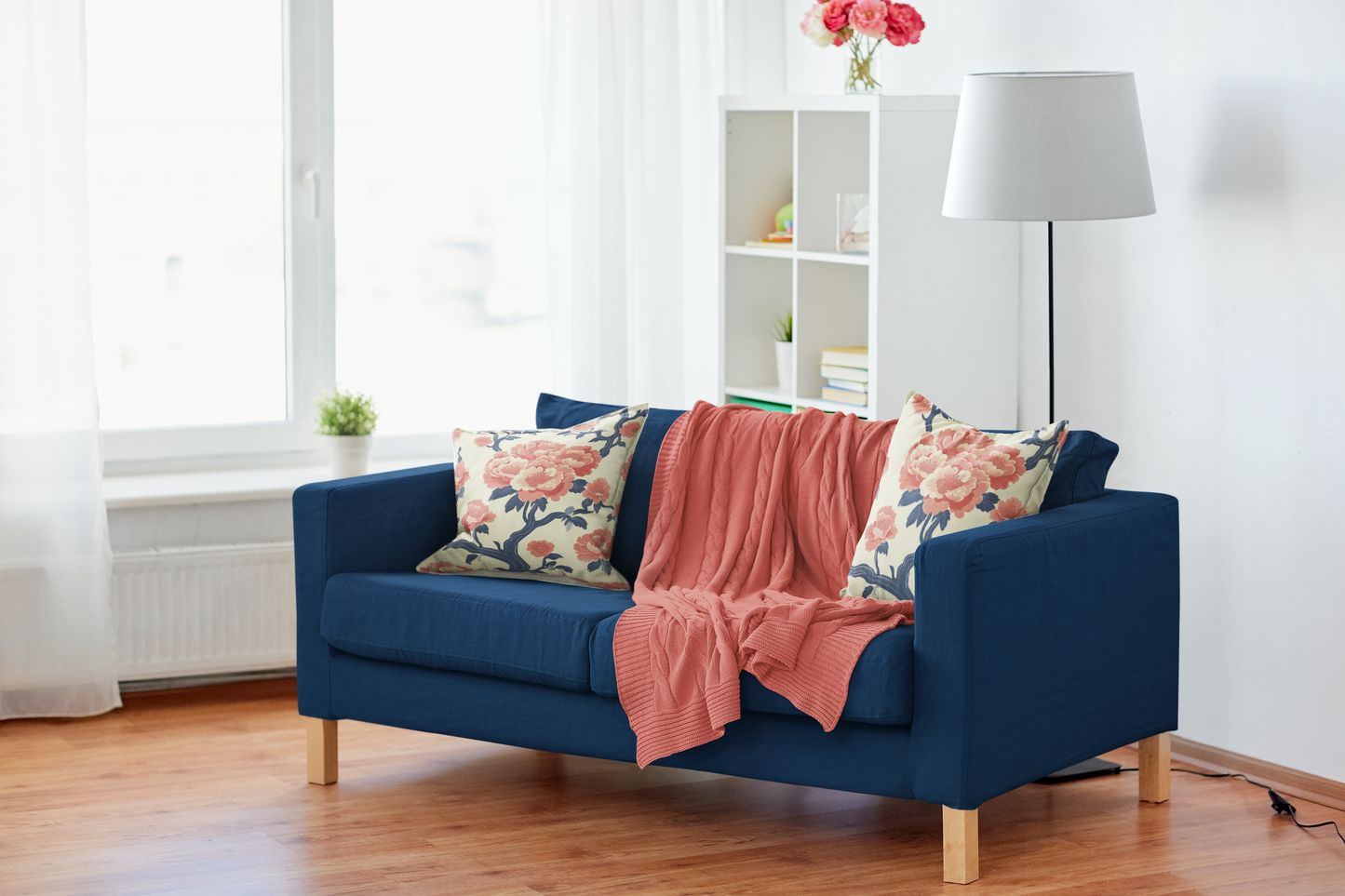 Hanami: Japanese Sakura Inspired Throw Pillow Cover