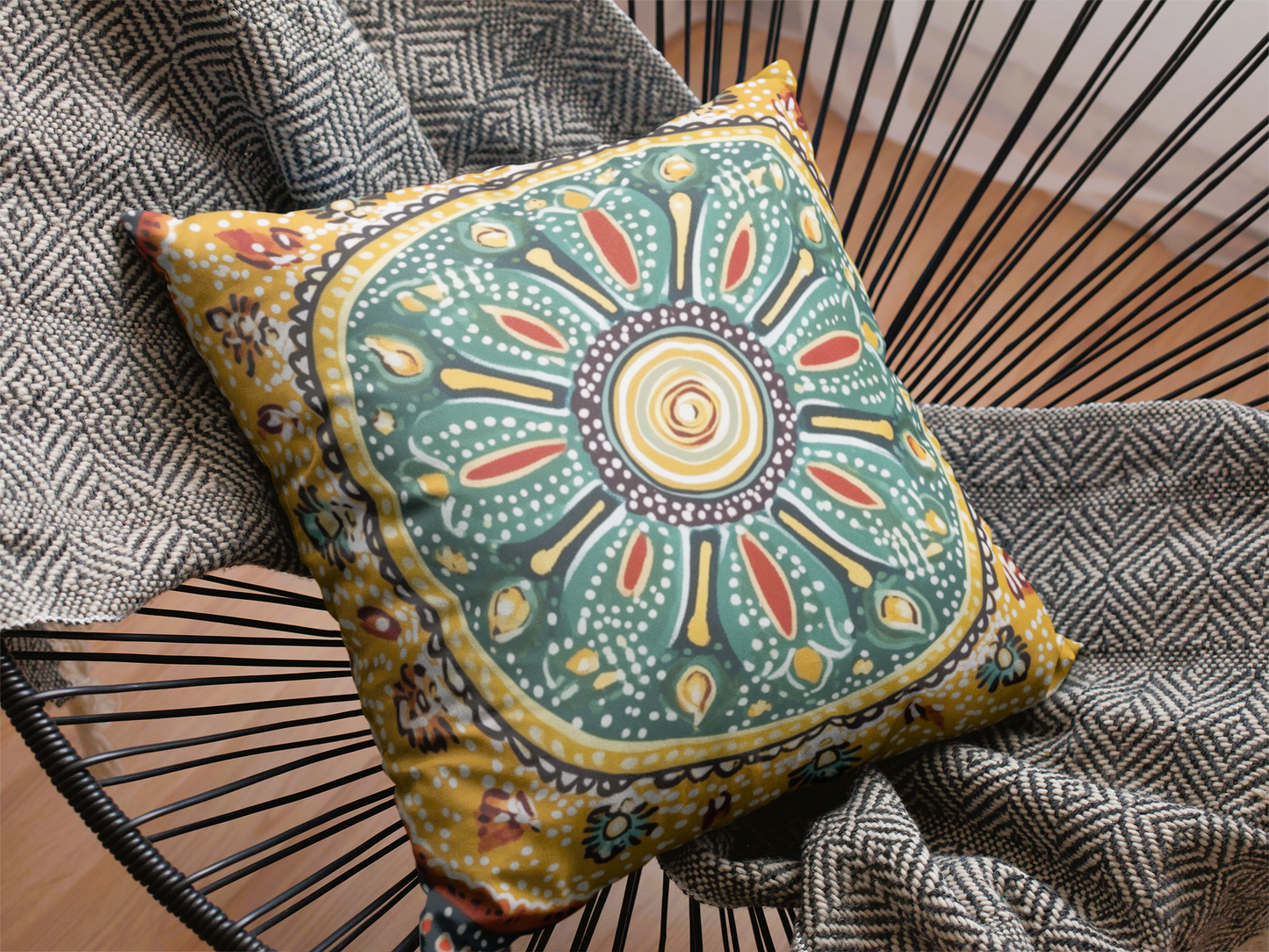 Sangam: Indian Bandhani Inspired Throw Pillow Cover