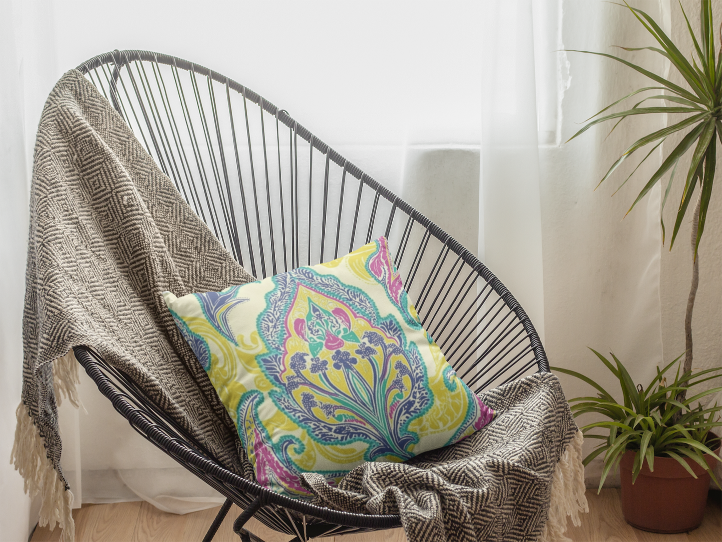 Kashmir: Persian-Indian Buta Inspired Throw Pillow Cover