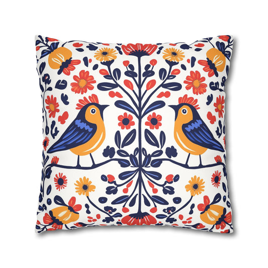 Mazovia: Wycinanki Polish Art Inspired Throw Pillow Cover