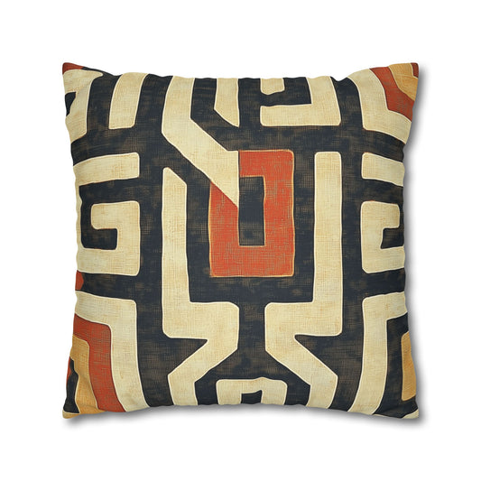 Mbala: Congo Kuba Inspired Throw Pillow Cover