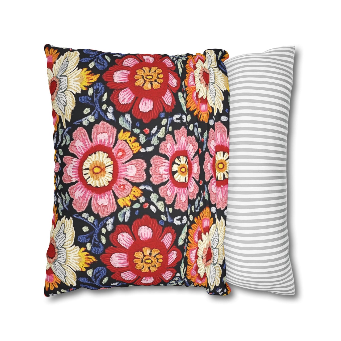 Virág: Hungarian Matyó Inspired Throw Pillow Cover