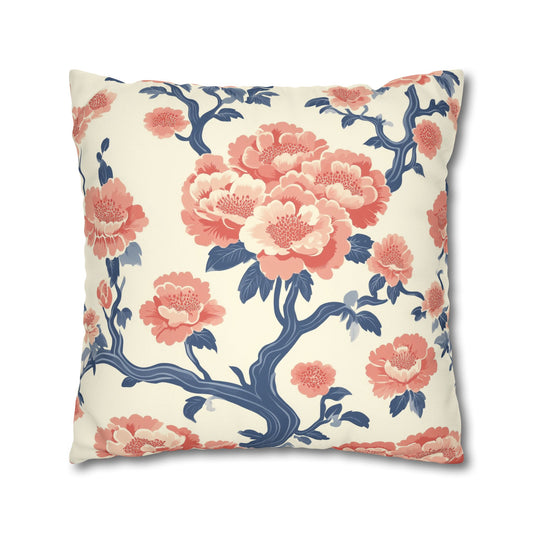 Hanami: Japanese Sakura Inspired Throw Pillow Cover