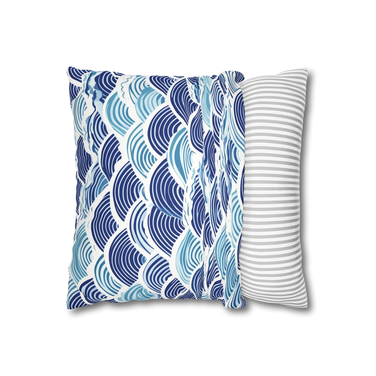 Edo: Japanese Seigaiha Inspired Throw Pillow Cover