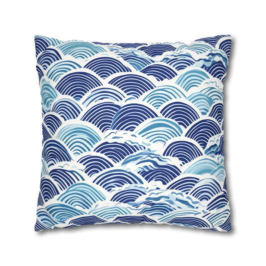 Edo: Japanese Seigaiha Inspired Throw Pillow Cover