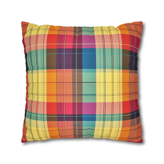 Marina: Madras Inspired Throw Pillow Cover