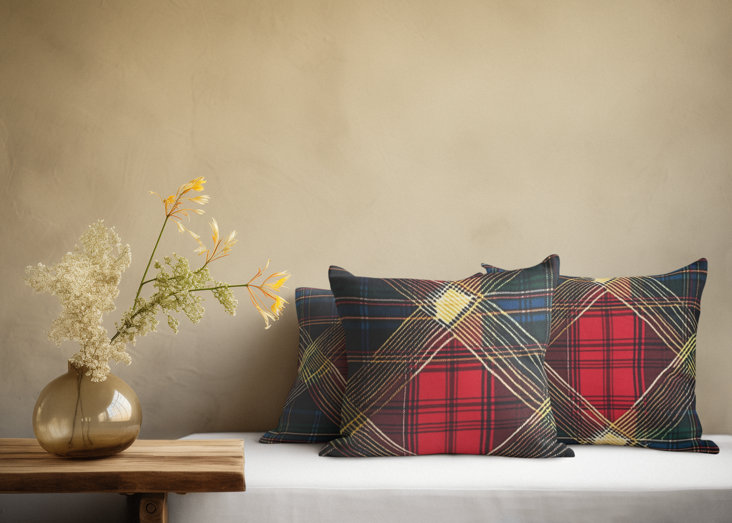 Kilt: Scottish Tartan Inspired Throw Pillow Cover