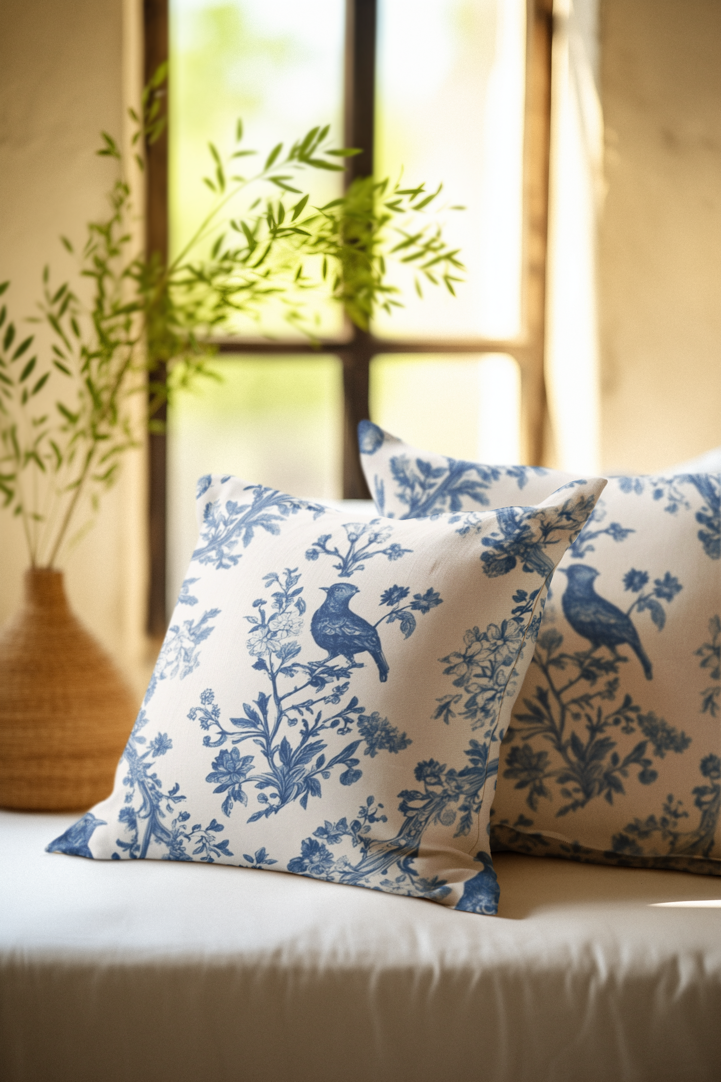 Charmant: French Toile de Jouy Inspired Throw Pillow Cover